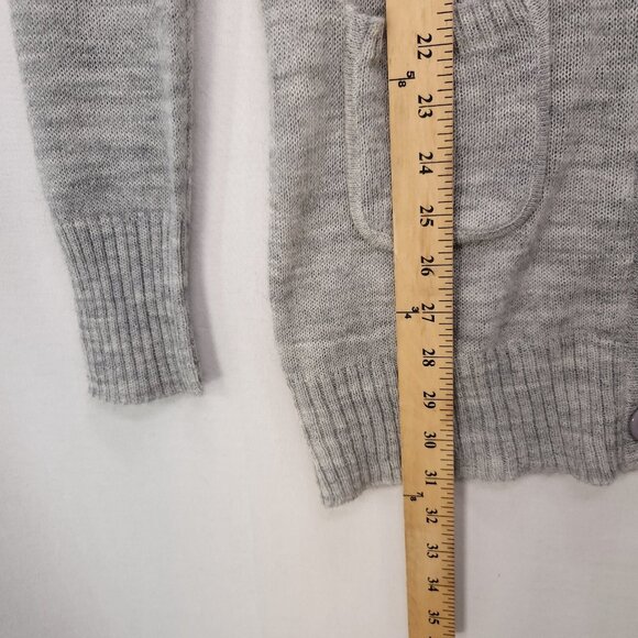 J Crew Fine Alpaca Merino Wool Cardigan Sweater Small Gray Button Up Pockets - Picture 9 of 10